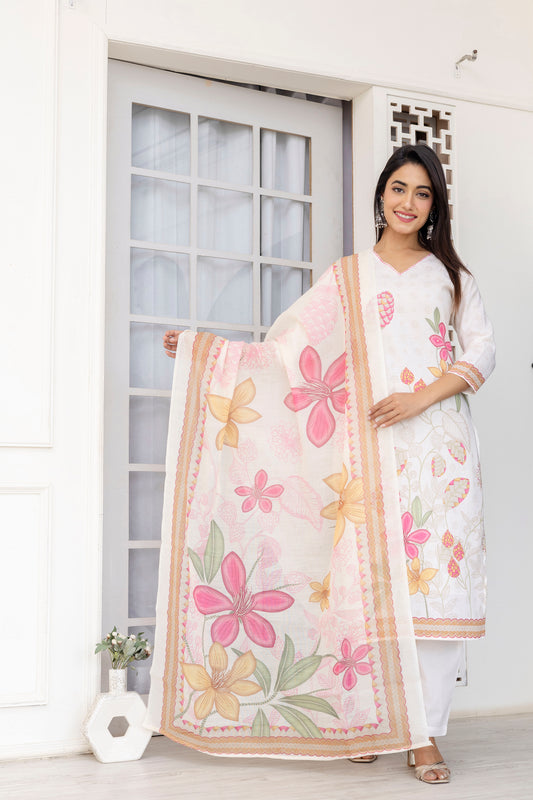 Linen Dupatta Set