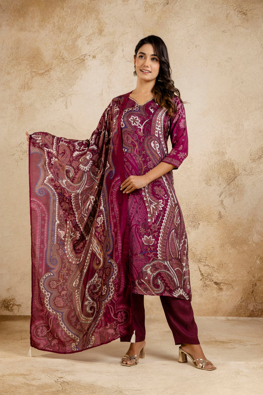 Silk Muslin Dupatta Set