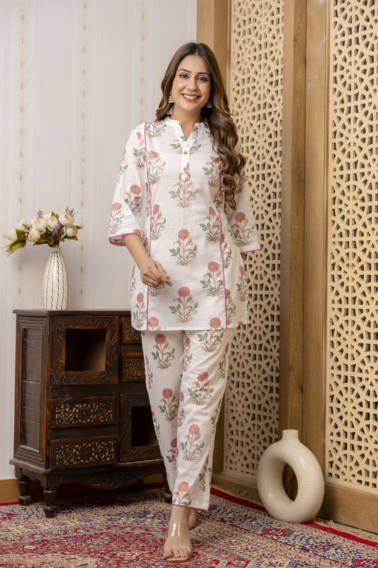 Safed Rangini Co-Ord Set