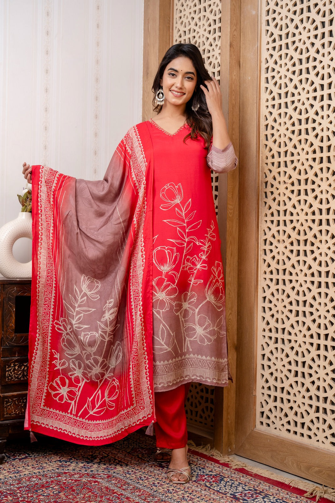 Silk Muslin Dupatta Set